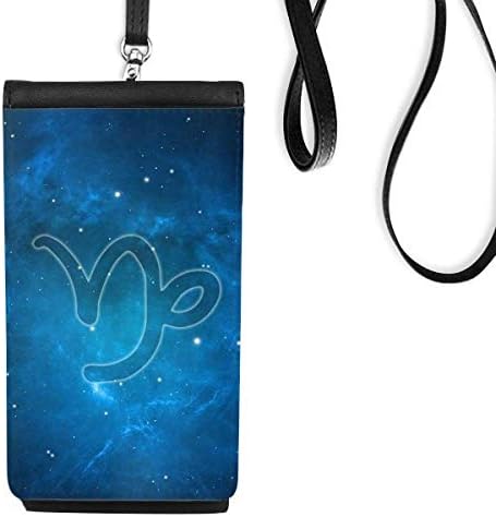 Starry Night Capricornus Zodiac Constelação telefônica bolsa de carteira pendurada bolsa móvel bolso preto