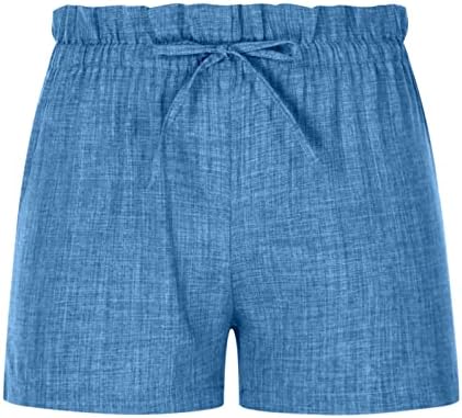Jeke-dg feminino complacto de prateleira casual shorts casuais smocked cintura elástico