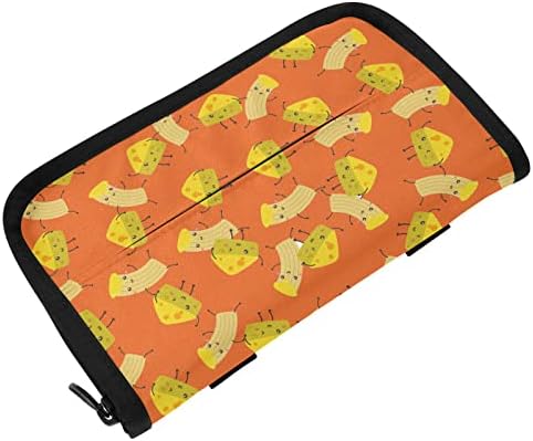 Holder de tecido de carro fofo-feliz-amacarão e queijo distribuidor de tecidos do guardana
