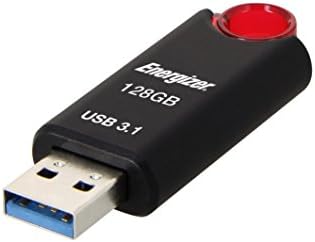 Energizer FUS30H128R USB 3.0 Memória USB compatível, 128 GB, vermelho e preto, tipo retrátil, memória flash