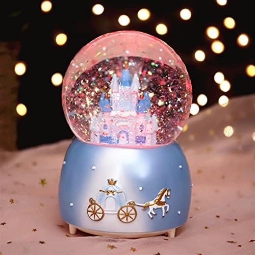 Globos de neve para garotas Música Light Fairy Tale Castle Crystal Ball Box Box Night Light Decoração Flutuante Snow