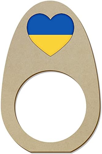 Azeeda 5 x 'Ucrânia Flag Love Heart' Ringos/suportes de guardanapo de madeira