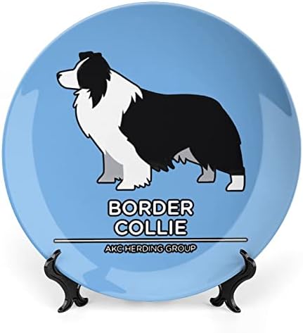 Border Colliecustom Photo Bone China Decorativa Placa Decorativa Personalidade Cerâmica Crafts para Mulheres Masculino Presentes