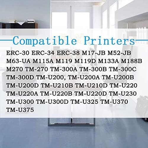 Substituição de fita compatível com impressão colorida de 36 pacote para ERC30 ERC-30 ERC34 ERC 30 34 38 CAENS REGISTRO