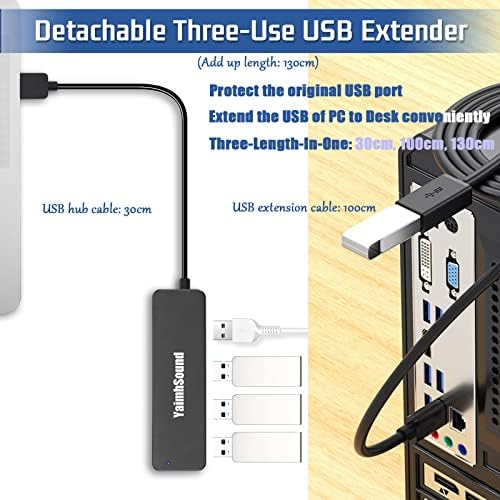 Hub USB 3.0 de 4 portas com cabo de 130 cm+7 port hub USB