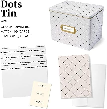 Conjunto de caixas de organizador de cartões de felicitações do JOT & Mark | Caixa de lata de receita decorativa, divisores