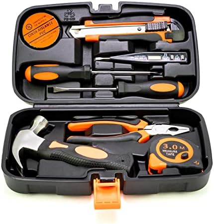 Gardera Essential Small Homeowner Ferramentas de 9 peças Conjunto de ferramentas domésticas gerais kit básico de ferramentas