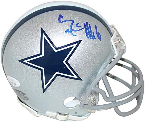 Connor McGovern autografado/assinado Dallas Cowboys Mini capacete JSA 24974 - Mini capacetes autografados da NFL