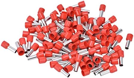 Conectores do terminal de ponteira, 100 peças Isoladas Ferrule Tube Fire Crimp Terminal Tubo Crimp Terminal para 8AWG Fio elétrico