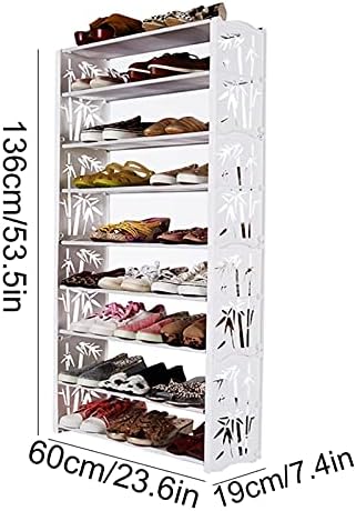 Xiaoheshop Sapato Organizador de armazenamento de rack de 9 camadas Cabinete de sapatos Organizador de armazenamento Rack de sapatos com tecido não tecido segura até 24 Pars