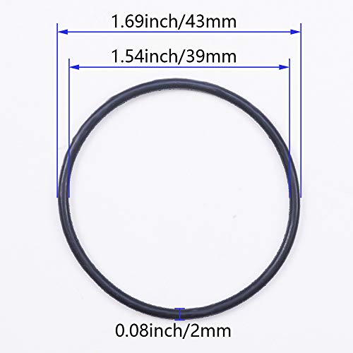 OTHMRO 10PCS Nitrile Ring Rings, arame de 2 mm DIA 44mm od métrica de vedação NBR lavadora de borracha NBR para vedação de óleo ou ar, encanamento profissional, reparo de carro, conexões de ar ou gás preto