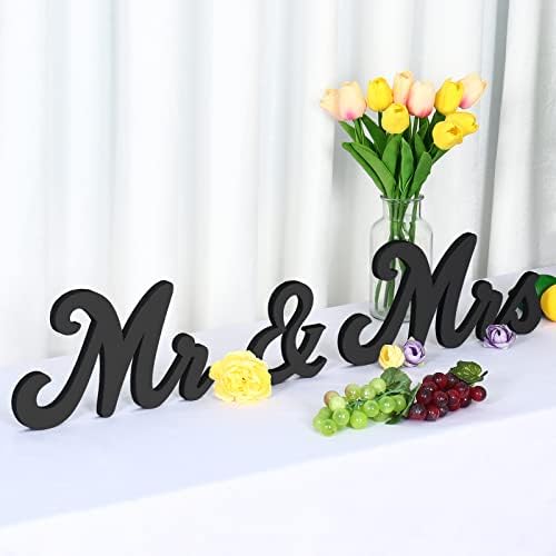 Koyiltd Sr. e Sra. Sign, Sr. e Sra. Sinais de mesa de casamento