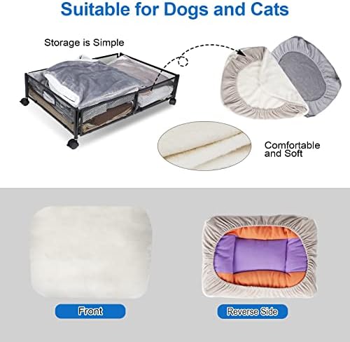 Sysai Dog Cat tapete com 2 tampa lavável facilmente removível, edredom espessado de 3 '', material de superfície macia