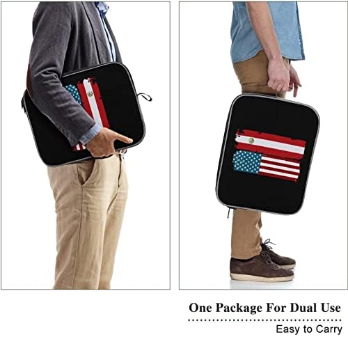 Half Peru Half USA Flag Laptop Case de laptop portátil Laptop Bag -saco de capa de transportar para homens Mulheres 13 polegadas