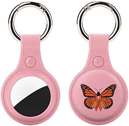 MS Múltipla Esclerose Consciência Butterfly TPU CASA AIRTAG DURAÇÃO DURÍVEL ANTI-ROTA ANTI-RATRA CASA COM CECHAIN ​​2PCS