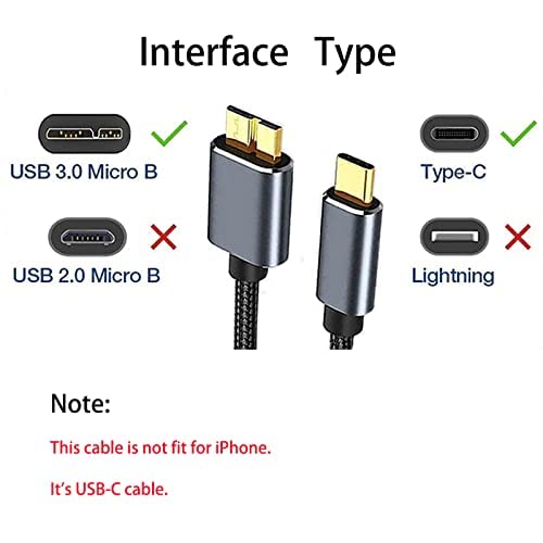 USB 3.0 USB C TO MICRO B CABO, XIZOHO 3,3FT USB TIPO C TO CABO MICRO B M/M NYLON M/M NYLON CABE