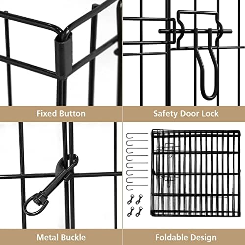 Pinacionamento de animais de estimação Playpen Kennels Dog Fence Exercício caneta portão Cerca dobrável Dog Crate 8 painéis 24