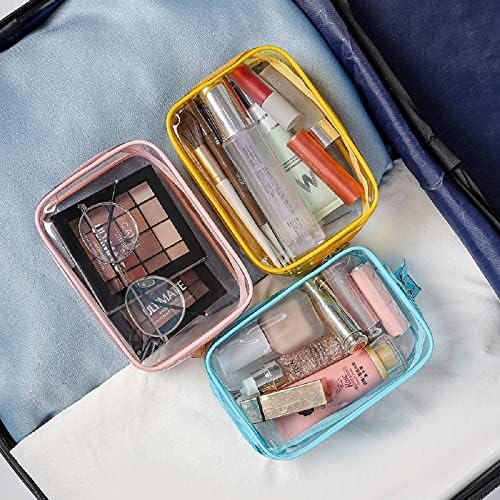 Duolan Clear Makeup Bag 2-8 pacote TSA TSA aprovada pela bolsa de bancada de bolsa de viagem à prova d'água com zíper em pvc