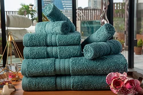Akti Premium de 8 peças de toalha de banheiro, toalha de 2 banheira 2 toalha de mão 4 conjunto de banheiro de pano de lavagem,