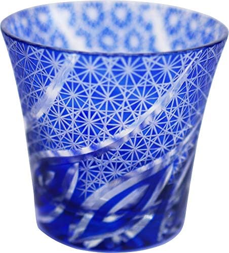 ASE Shinzo Shoten 9085BK Kiriko Glass Tumbler, Rock Glass, Tokimeki, 8,5 fl oz, preto