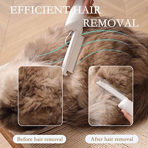 Escova de cachorro de pente de gato para cuidados - 3 em 1 pente de estimação Deshedding Brush Brush Helfing Dematting Tool, pincel de removedor de peles para roupas de sofá de móveis, para cachorro de cachorro Rabbit