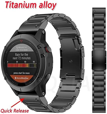 Aemall 26 22mm Banda de relógio Quickfit para Garmin epix/fenix 7x 7 solar 6x pro 5 5x mais/descida mk2i titânio