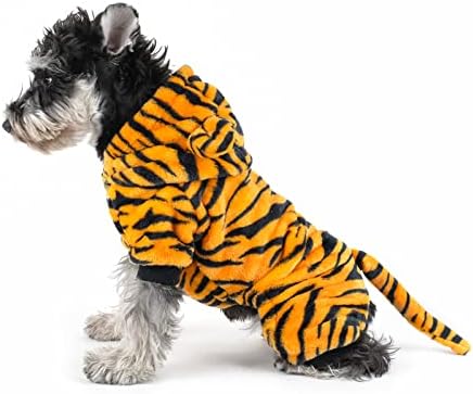 Dr.Nono Tiger Costume - Costume de cosplay para cães e gatos pequenos - roupas de estimação de veludo amarelo e preto