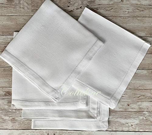 Cottoline Luxury Hemstitched Linen Gambines - Table Fine Dining 18 X18