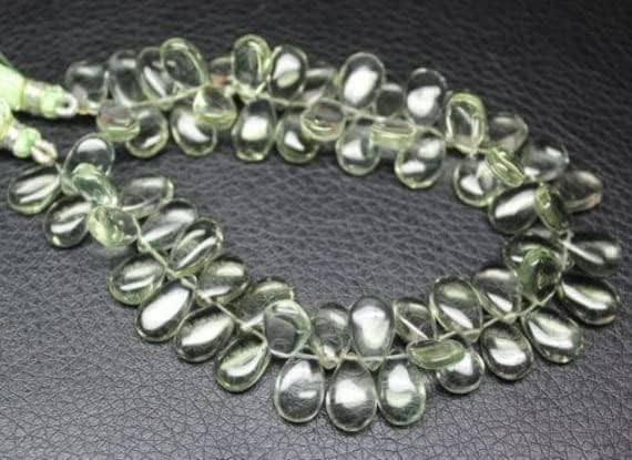 Ametista verde Prasiolite Briolette de pêra Drop Gemtone Craft Strands Strand 4 11mm 12mm