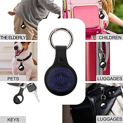 Happy-Camper Camping Holder for Airtag Key Ring TPU Proteção Caso Localizador de capa Tag para carteira de bagagem Pets