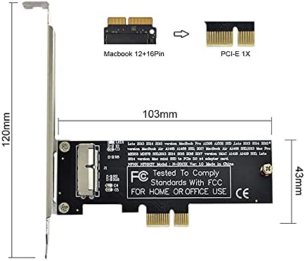 XIWAI PCI Express PCI-E 1x a 12+16pin 2013-2017 Mac Pro Air SSD Card para A1493 A1502 A1465 A1466