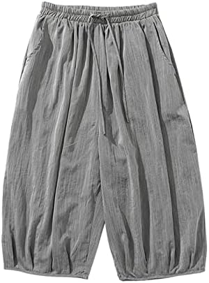Shorts miashui para homens casuais verão algodão leve solto casual calça de harém de pernas largas e largas