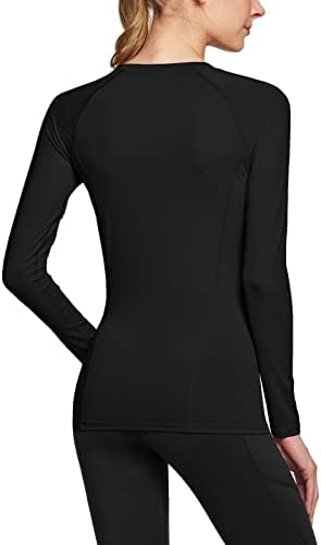 Athlio 2 embalam camisa de compressão esportiva feminina, tampas de treino de manga longa e seca de manga longa, camisetas de yoga