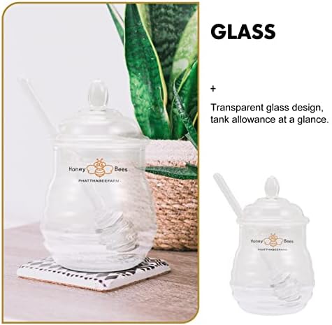 Cabilock Honey Pot Terrarium com recipiente de vidro de tampa de vidro transparente com cristais de tampa Candy Dandy Condimento