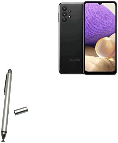 Caneta de caneta de onda de ondas de caixa compatível com Samsung Galaxy A32 5G - caneta capacitiva de dualtip, caneta de caneta de caneta capacitiva de ponta de ponta de fibra para a Samsung Galaxy A32 5G - prata metálica de prata
