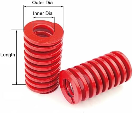As molas de compressão são adequadas para a maioria dos reparos i 2 pedaços de vermelho de carimbo de carga média de carga média de compressão Diâmetro externo da mola de 8 mm de 10 mm de diâmetro interno de 4 mm de 5 mm de 5 mm 15-100mm