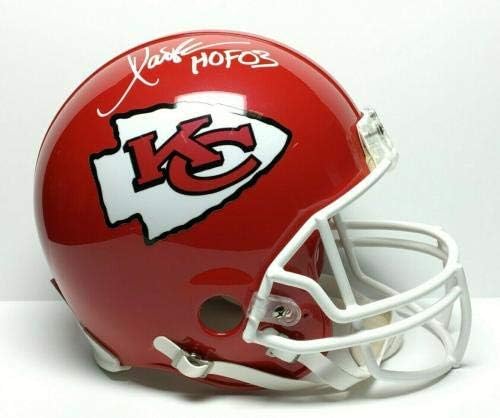Marcus Allen assinou o capacete de futebol dos chefes de Kansas City HOF 03 PSA AC81548 - Capacetes NFL autografados