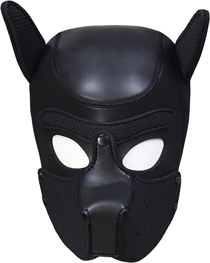 Traje de festa de halloween cão cheio de cachorro face máscara de face com orelhas, maquiagem de dramatização máscara facial