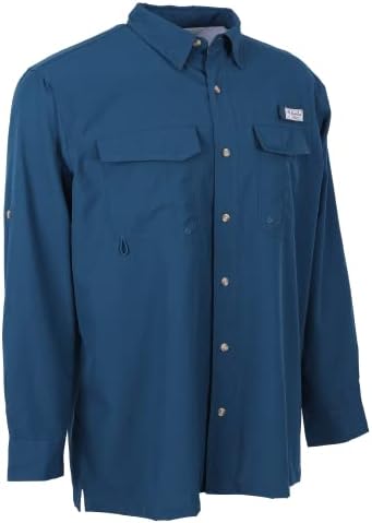 Bimini Bay Outfitters Ltd Bimini Flats V Camisa de manga longa masculina com Bloodguard Plus