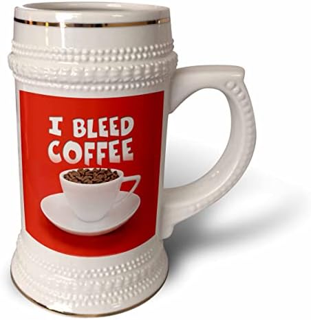 Imagem de 3drose de palavras eu sangro café na xícara de café vermelho fundo - 22 onças de caneca
