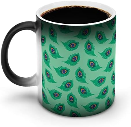 Pattern Pattern Pattern Green Tail Calor Mudança de caneca Magic Coffee Cofler Cerâmica Cuple