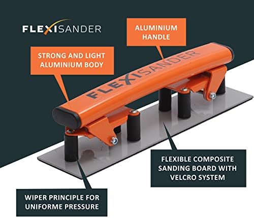 Bloqueio flexível de lixagem flexível Flexisander FSB028071, 11 x 2 3/4 pol, Sander para superfícies curvas, sistema de fixação,