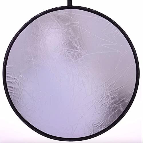 Niyi 24 60cm 2 em 1 fotografia refletor refletor de luz multi-disco portátil Silver colapsível, branco com clipe de