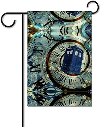 Doctor DR Who Caixa de Polícia Ratos Bem -vindo a bandeira do jardim Decores de 12x18 polegadas duplas lados para externo externo interno