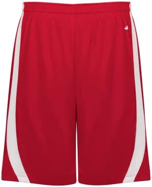 Badger Sport reversível shorts adultos de 9 com tubulação lateral