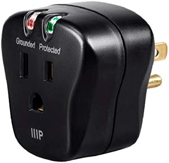 Monoprice Power & Surge - Branco | 1 Protetor de onda de saída e 115877 1 saída Mini Power Power Power Power Protector Tap - preto