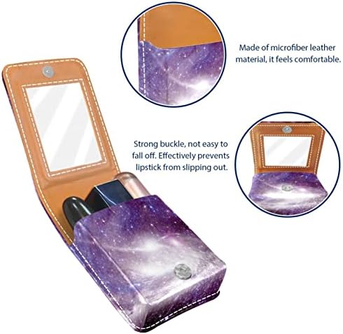 Space Galaxy Nebula Stars Lipstick Organizer com caixa de armazenamento de batom espelho caixa de transporte