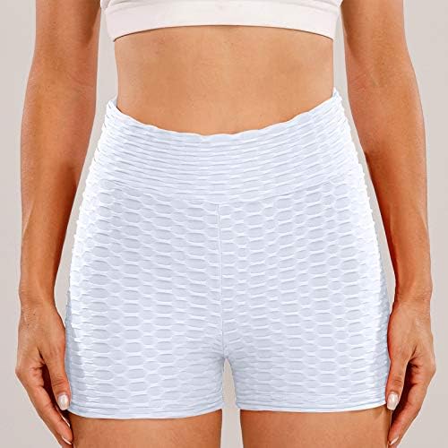 2 pacote, shorts de saque texturizado para mulheres com cintura alta no verão de ioga ioga executando shorts clássicos do BodyCon