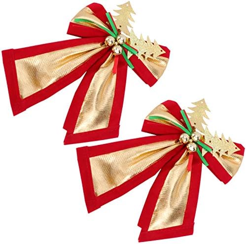 PartyKindom 6 PCs Christmas Bowknot Decorativo Arcos Garland Acessórios Pingentes Decorações de Natal Presentes Ornamentos