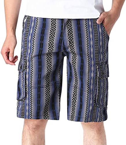 YouMeto Shorts de carga de encaixe solto para homens Treino de verão folgado calças curtas Mid Rise Casual Colo